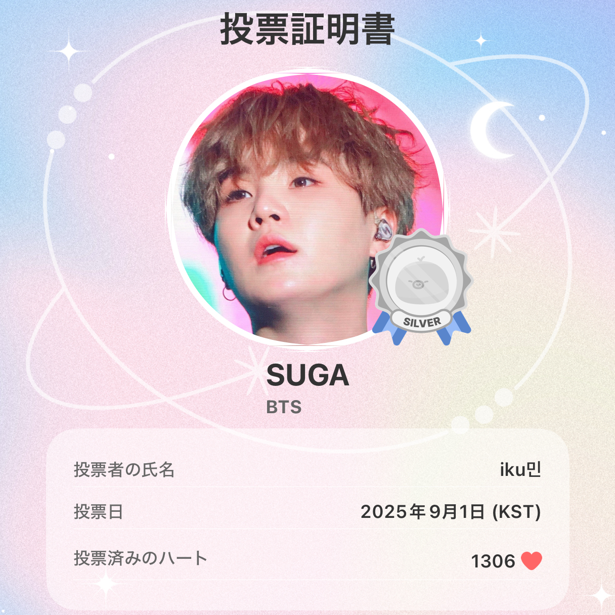 SUGA (BTS)の舞台裏ショット