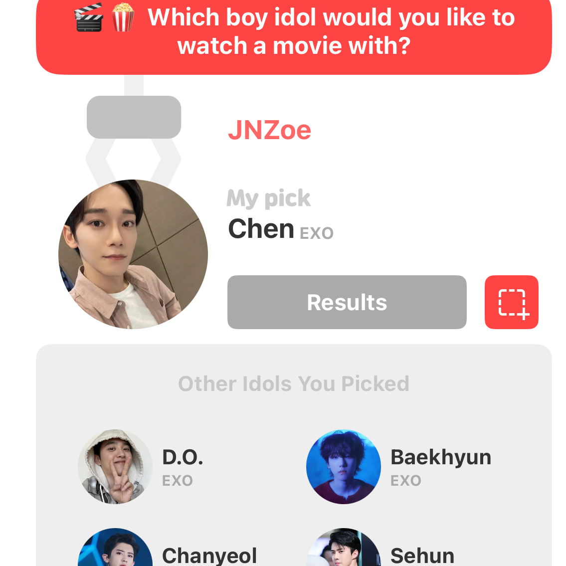 Recent activity shot of Chen (EXO)
