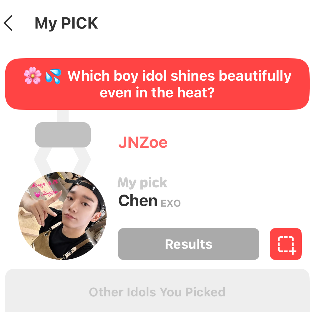 Recent activity shot of Chen (EXO)