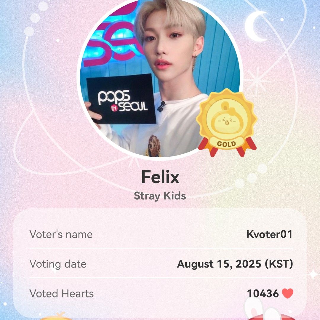 Latest photo of Felix (Stray Kids)