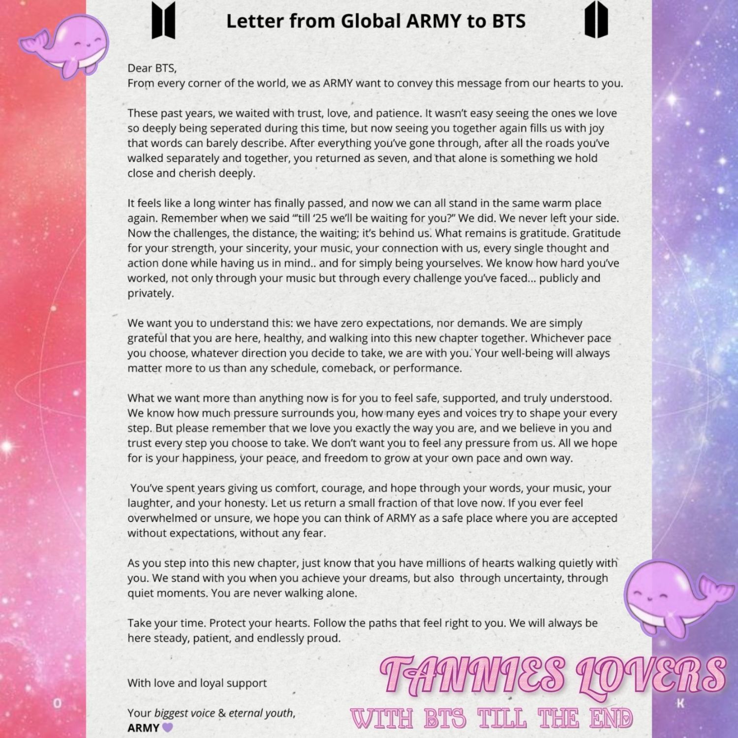 Recent activity shot of BTS