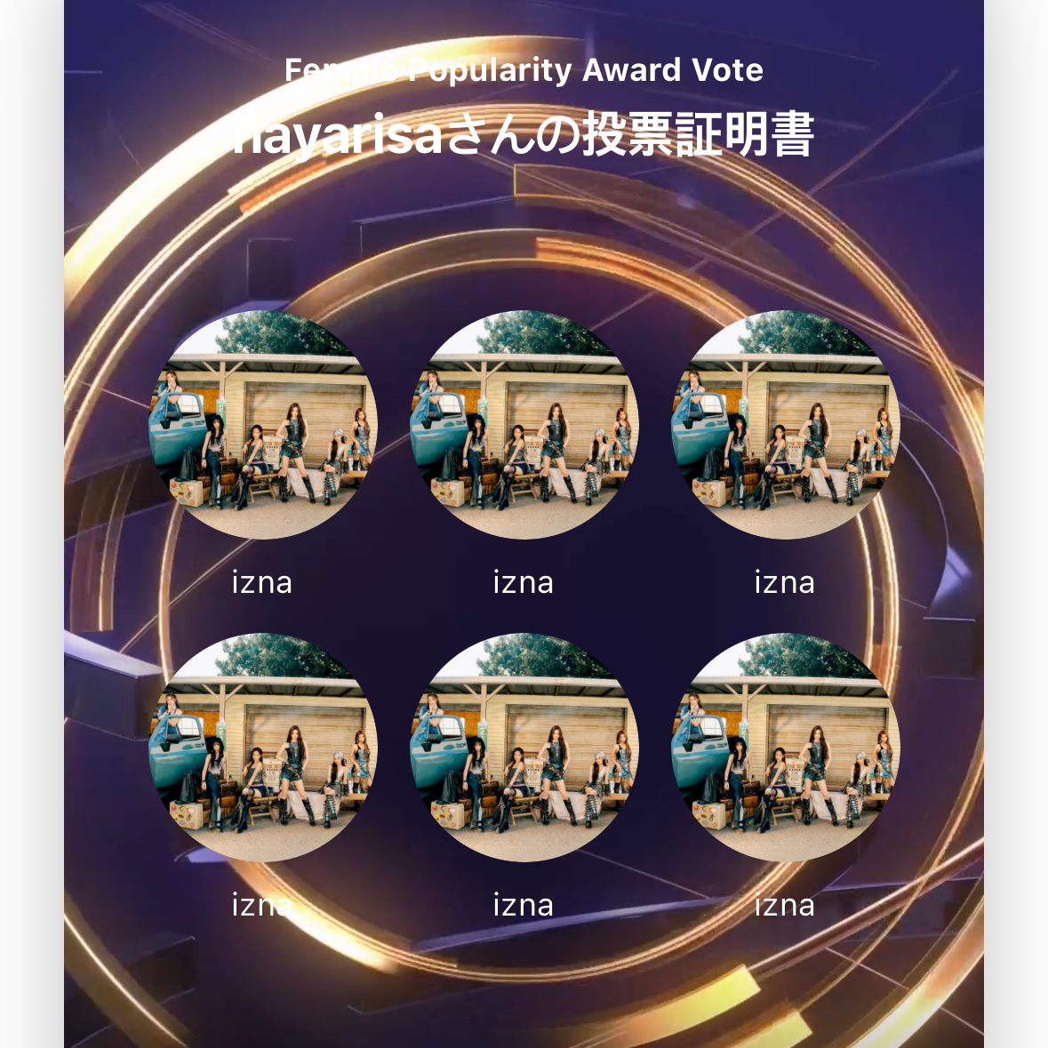 Recent activity shot of izna