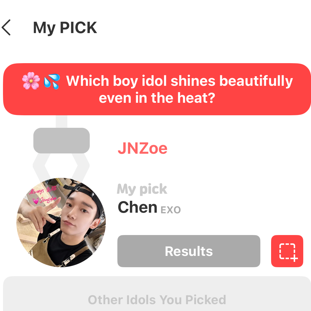 Recent activity shot of Chen (EXO)