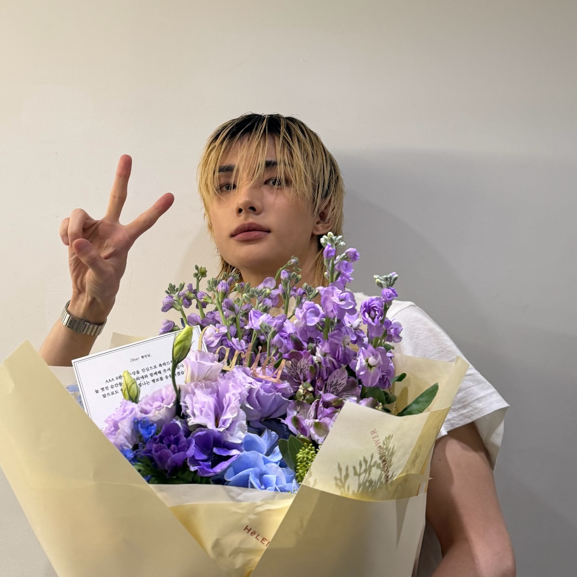 Recent activity shot of Hyunjin (Stray Kids)