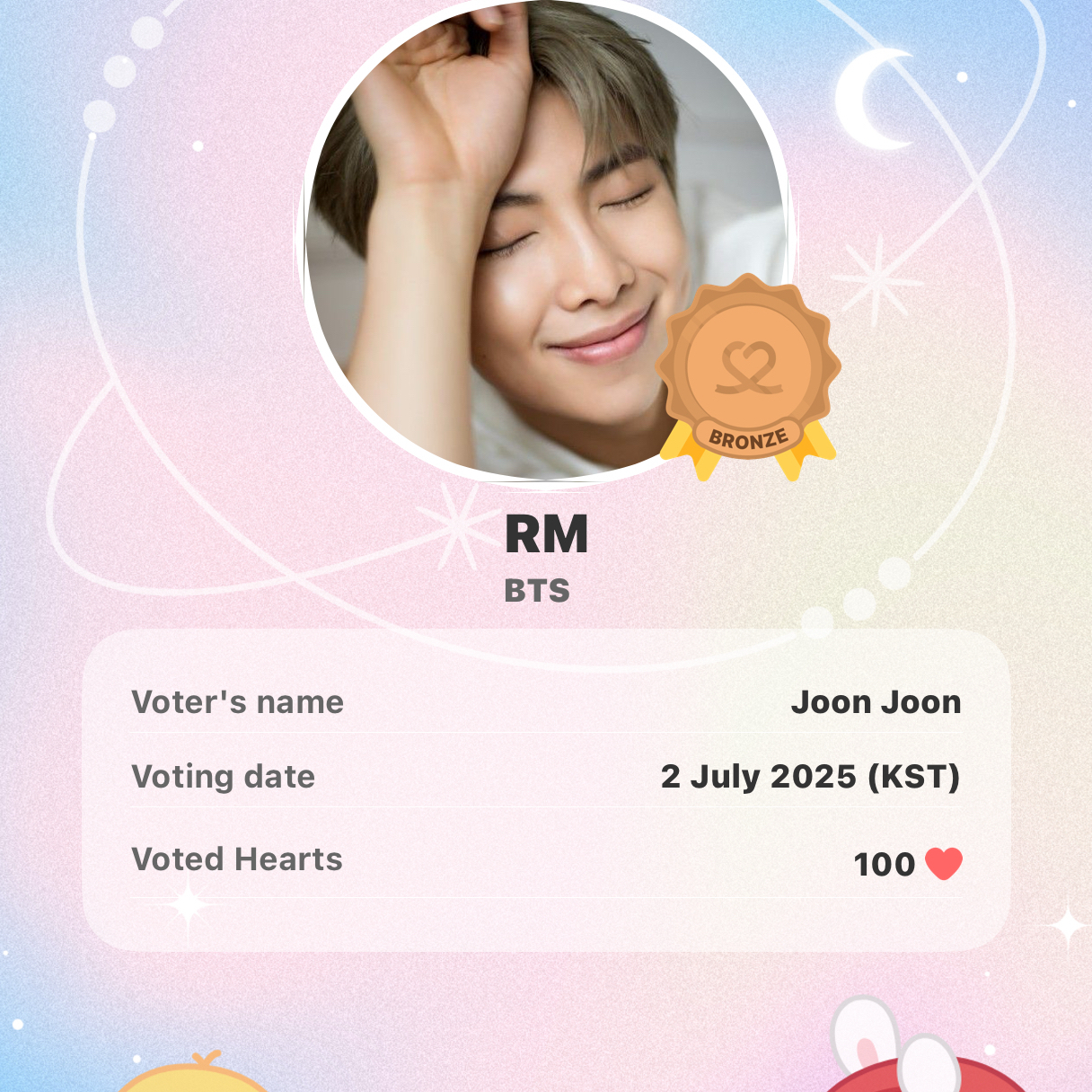 Recent activity shot of RM (BTS)