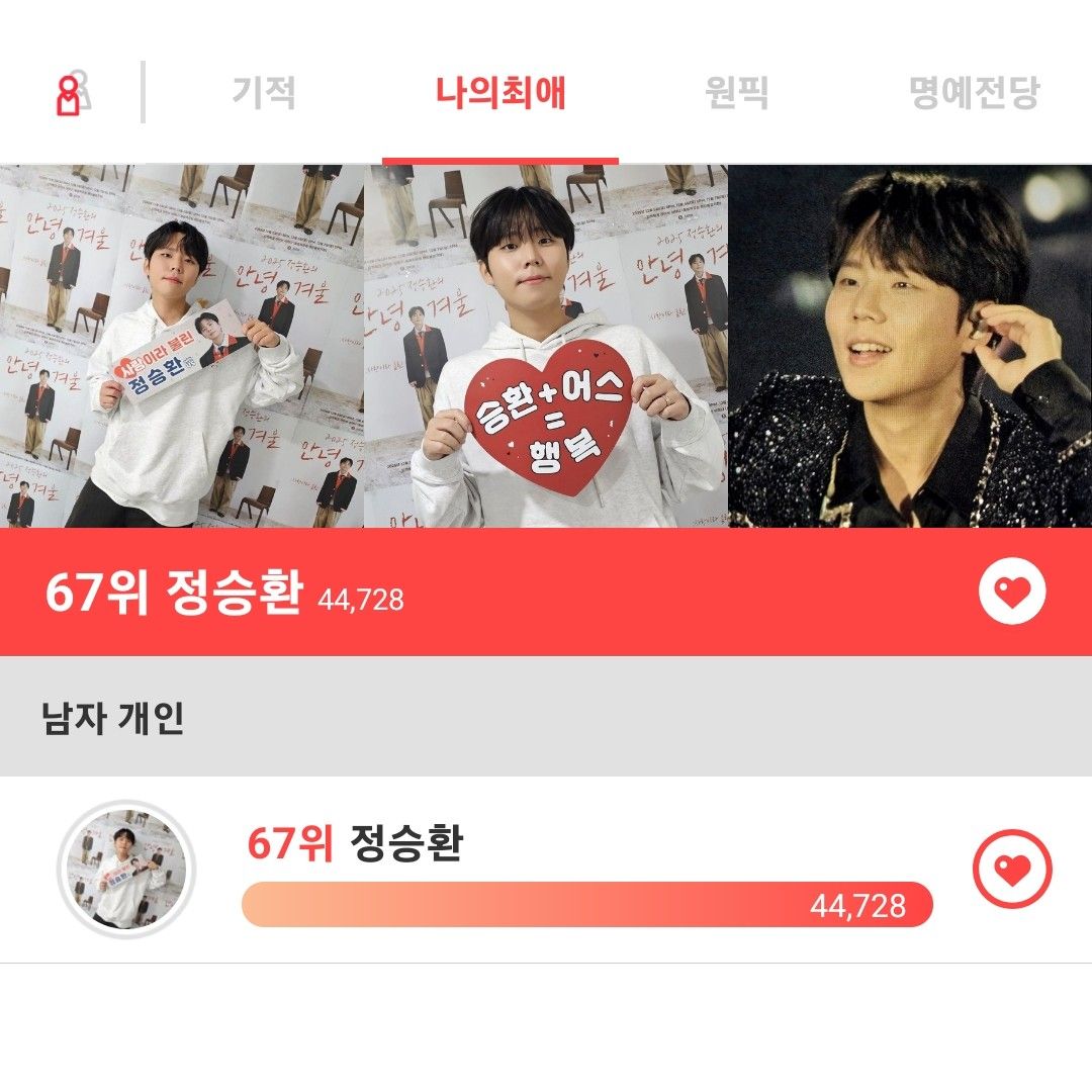 A moment captured by Jung Seunghwan's fan