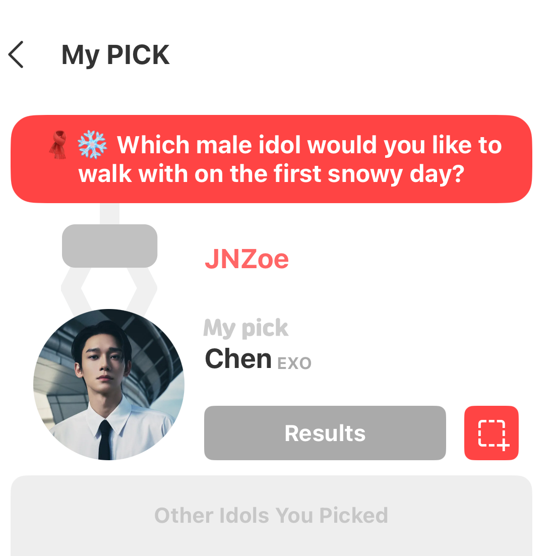 Recent activity shot of Chen (EXO)