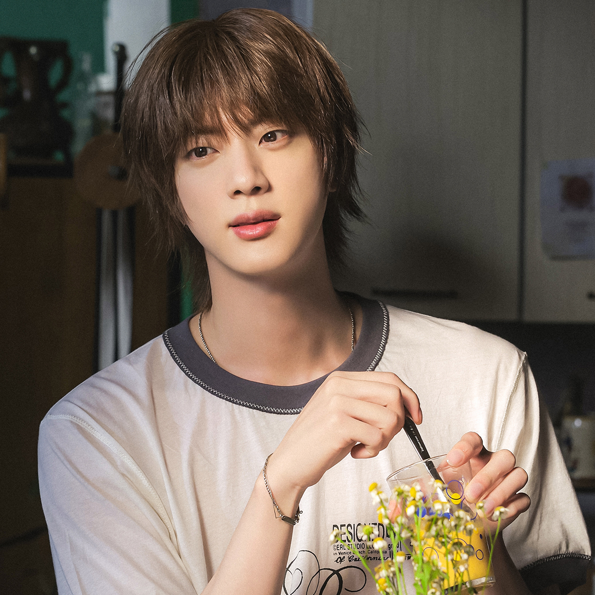 Recent activity shot of Jin (BTS)