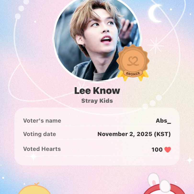 Recent activity shot of Lee Know (Stray Kids)