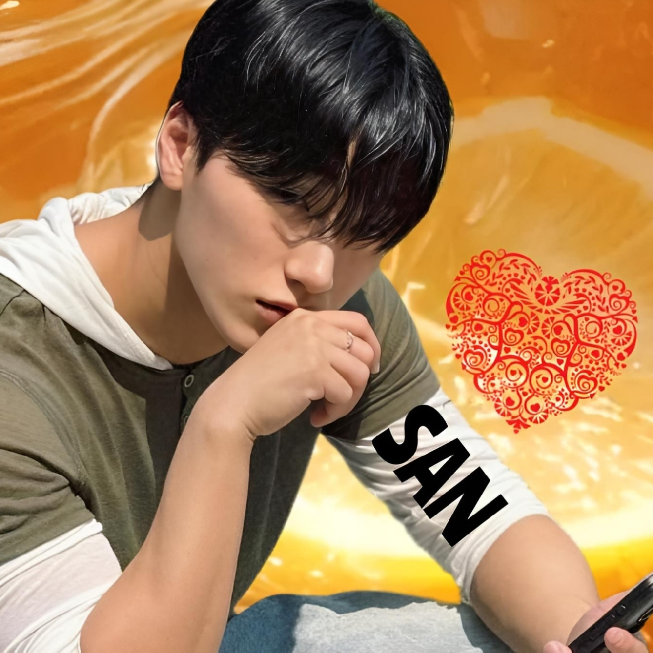 A moment captured by San (ATEEZ)'s fan