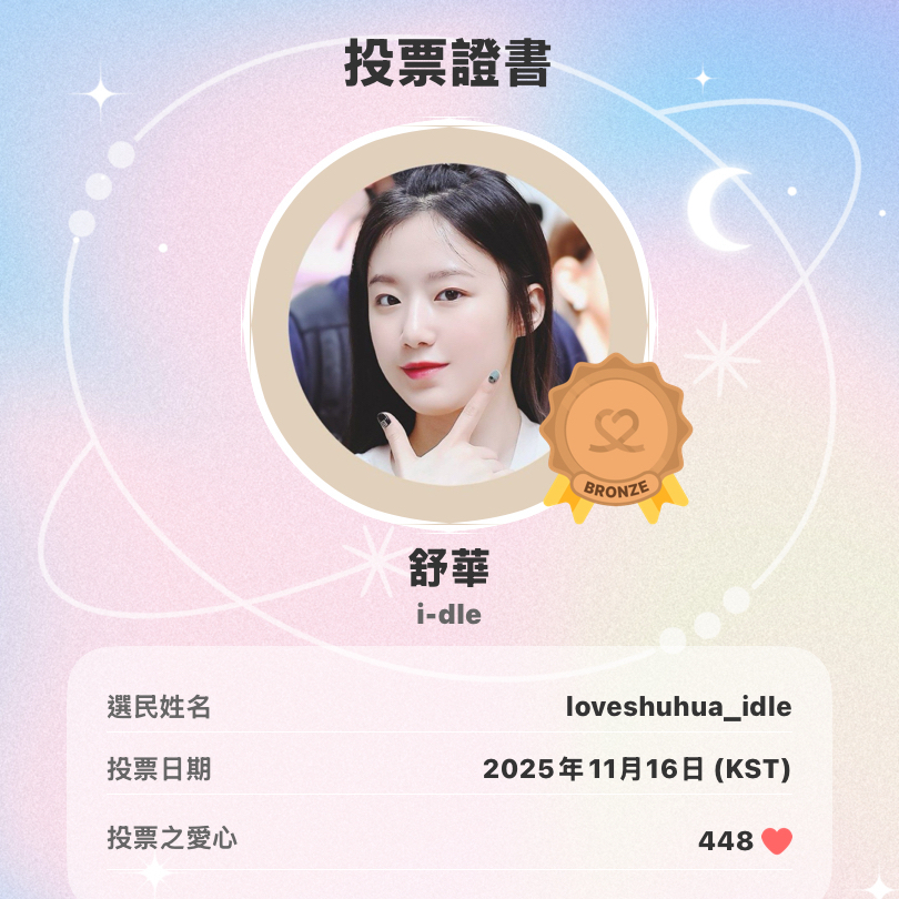 Recent activity shot of Shuhua (i-dle)