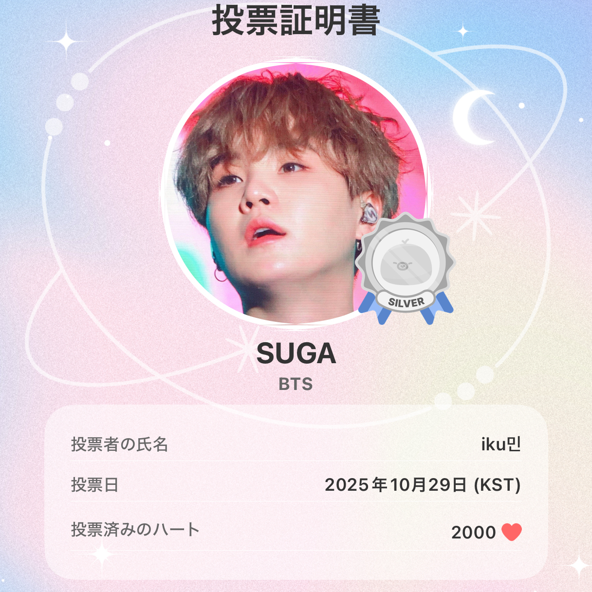 Foto aktivitas terbaru SUGA (BTS)