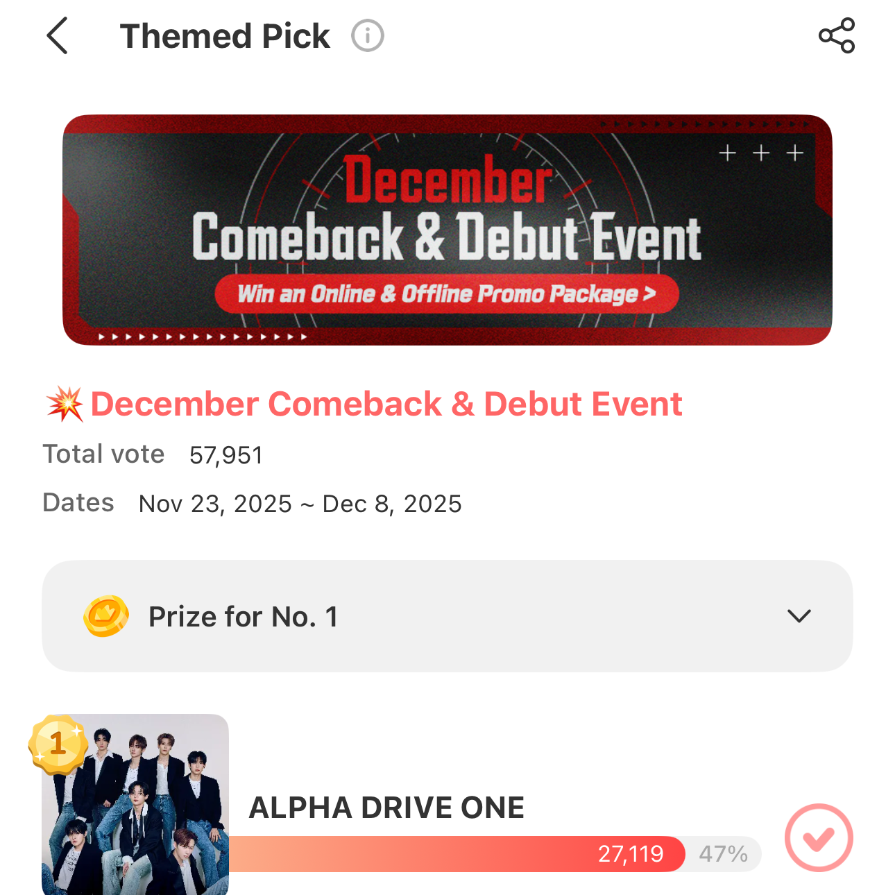 Hot post catching attention from 알파드라이브원's fandom