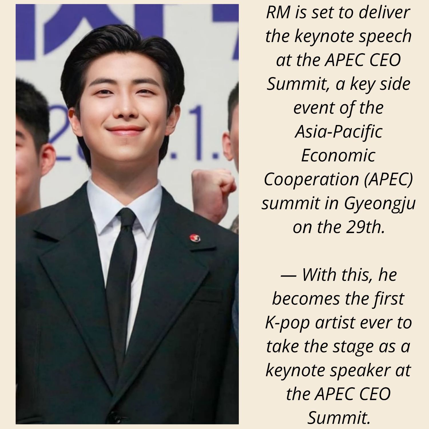 A moment captured by RM (BTS)'s fan