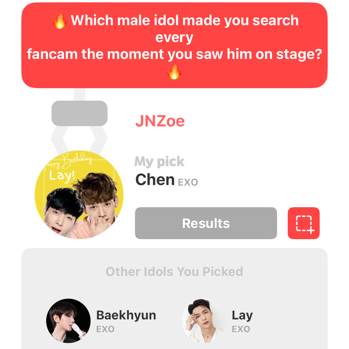 Recent activity shot of Chen (EXO)