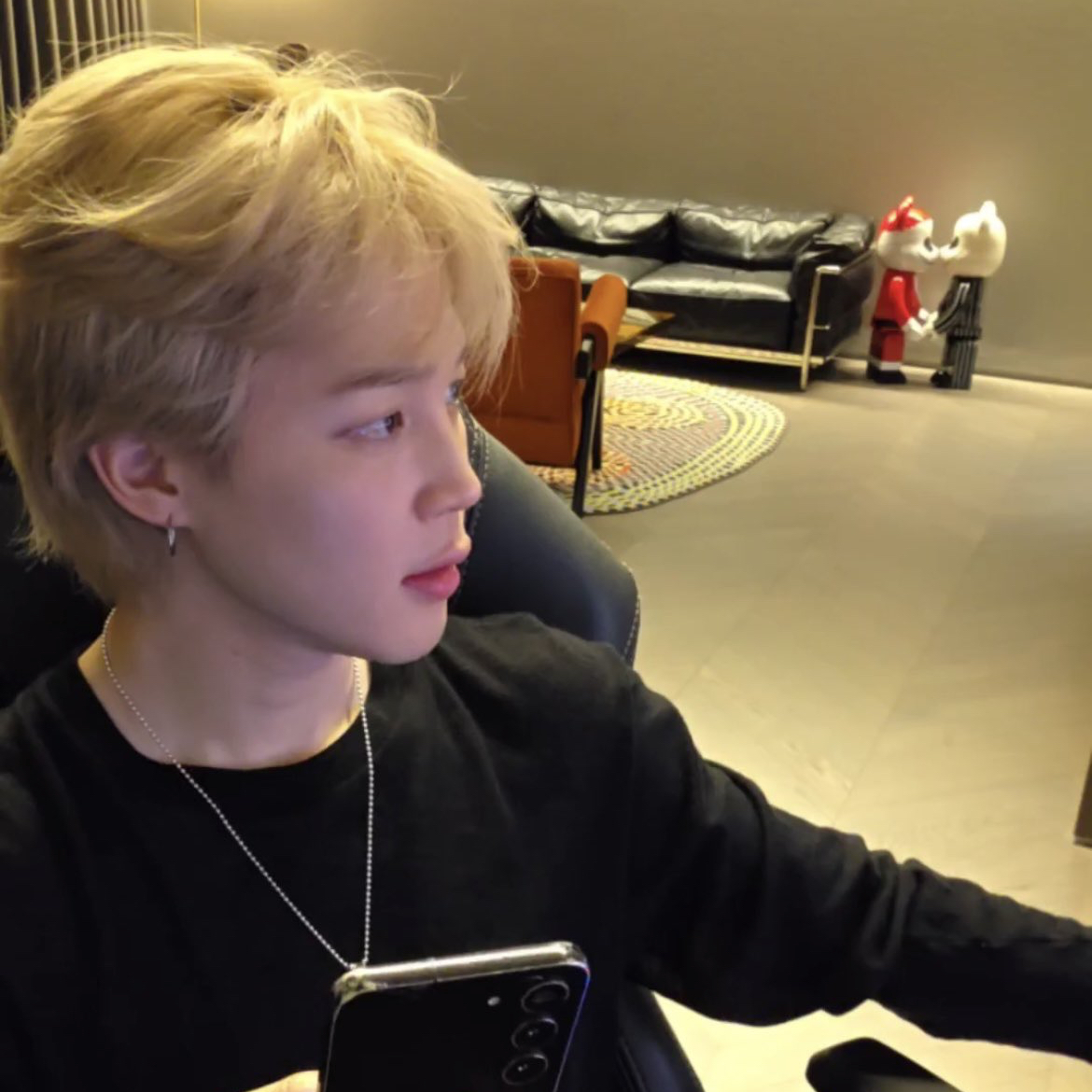 Recent activity shot of Jimin (BTS)
