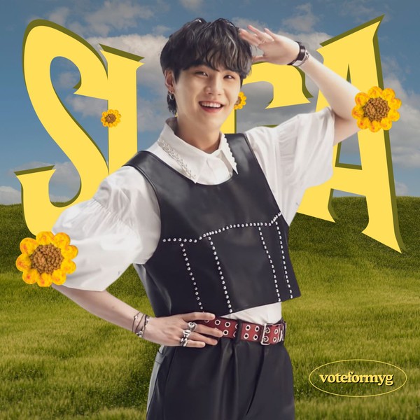 Signature photo of SUGA (BTS) capturing their charm