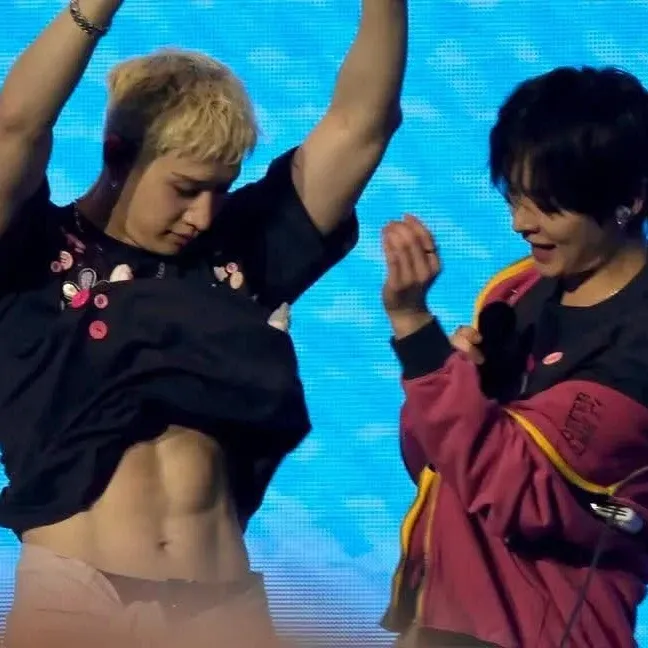 A moment captured by Stray Kids's fan