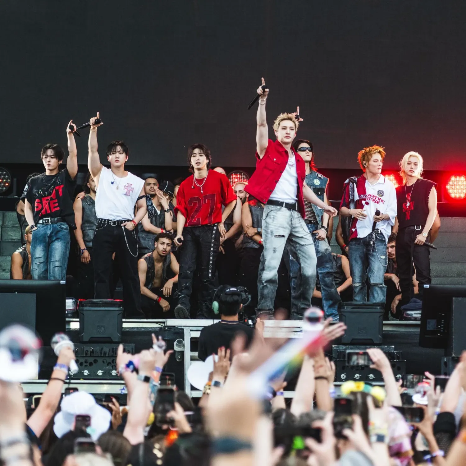 A moment captured by Stray Kids's fan