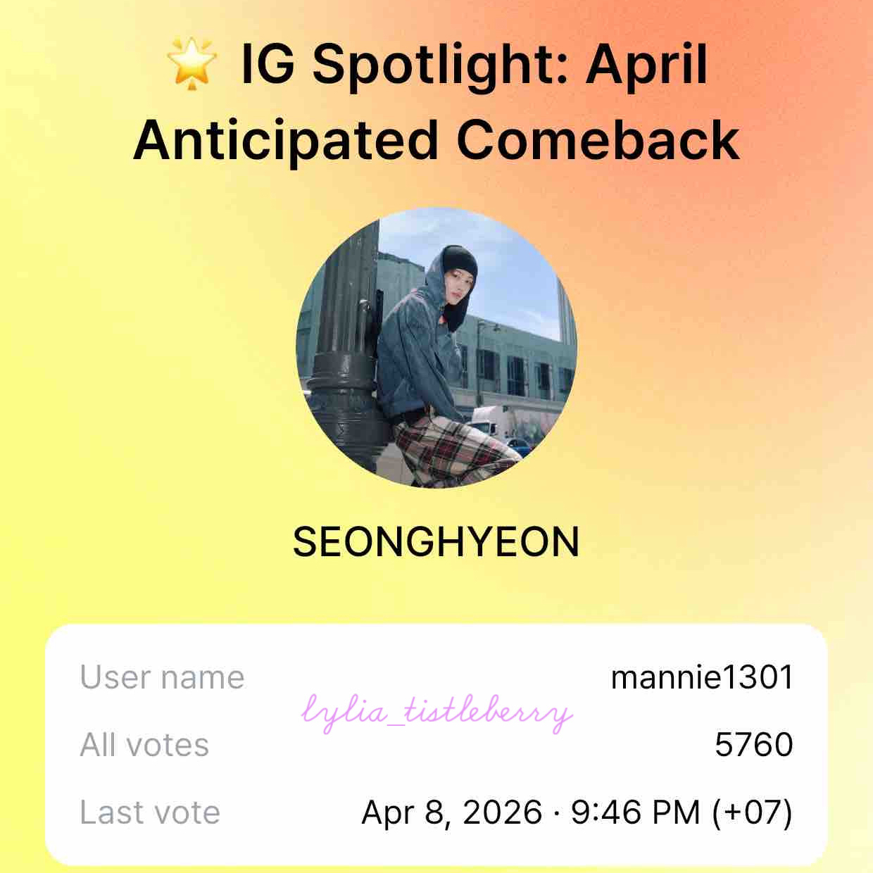 A moment captured by Seonghyeon (CORTIS)'s fan