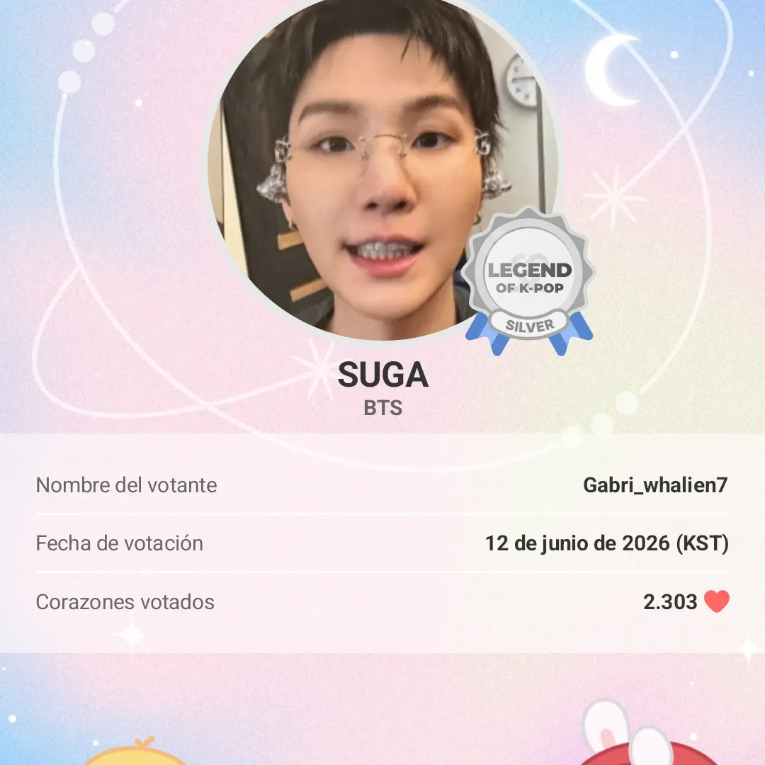 Recent activity shot of SUGA (BTS)