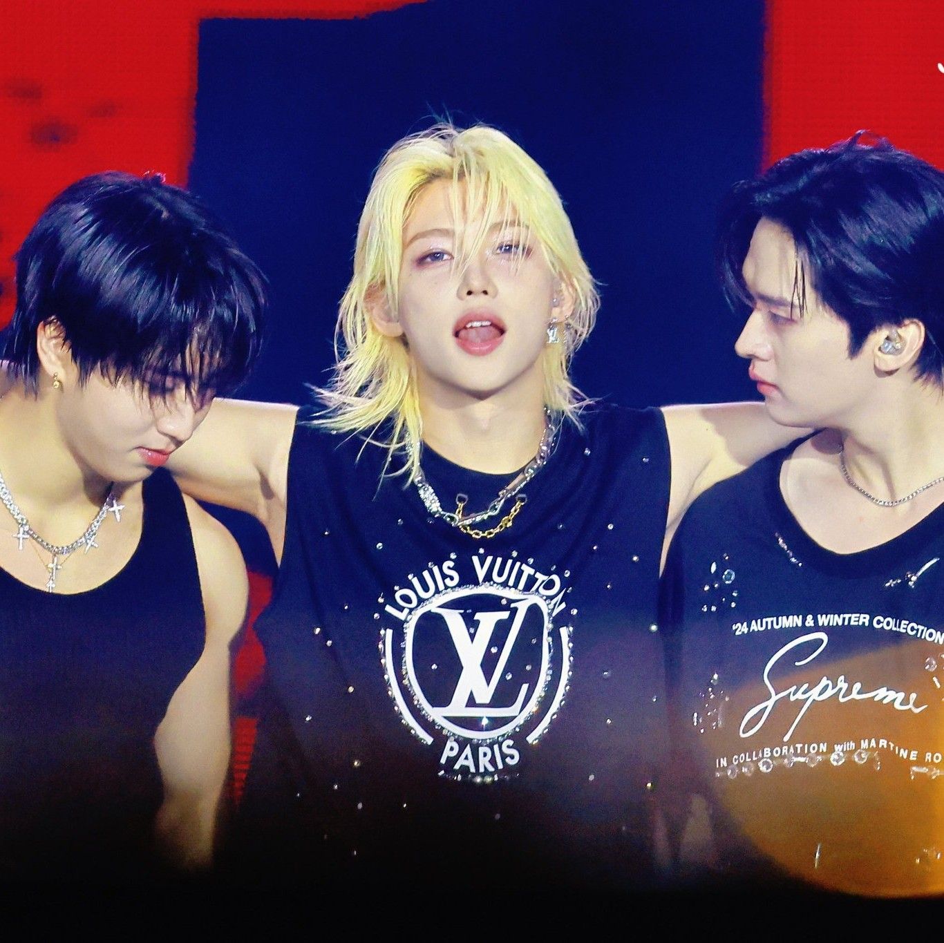 A moment captured by Stray Kids's fan