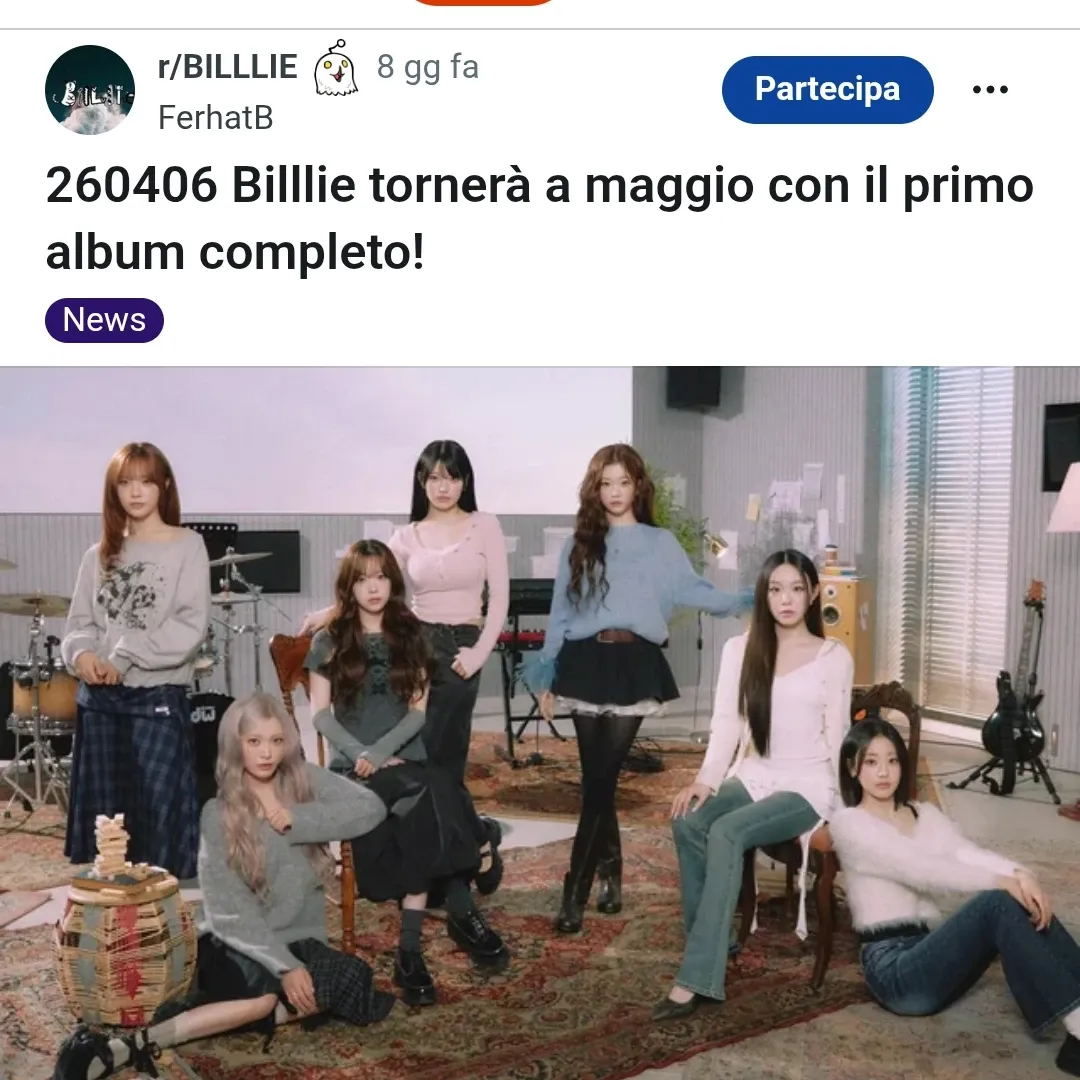 Recent activity shot of Billlie