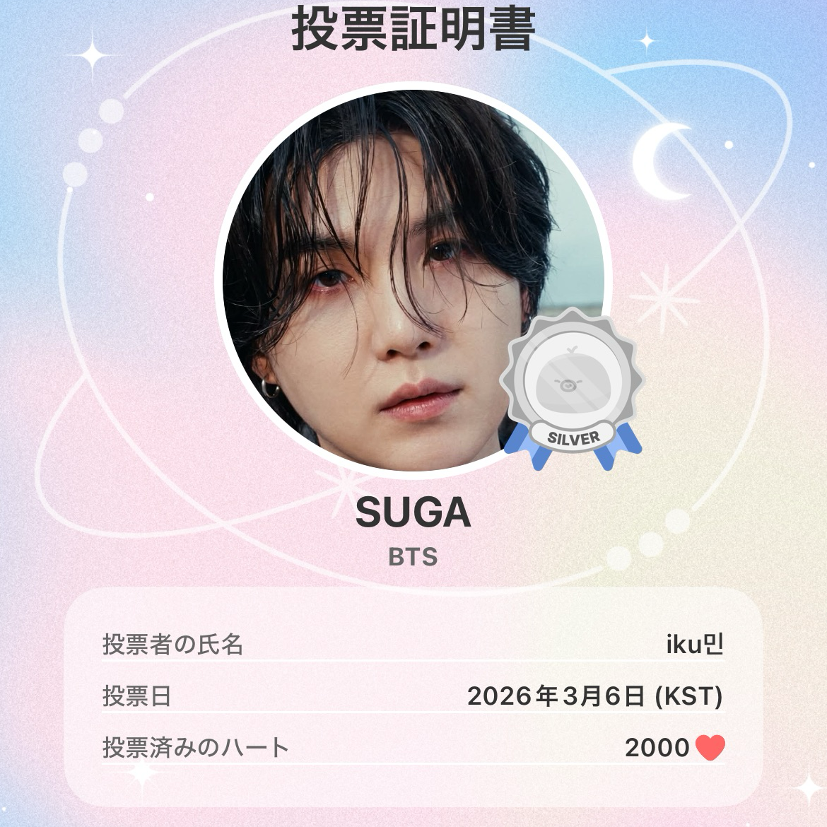 SUGA (BTS)の舞台裏ショット
