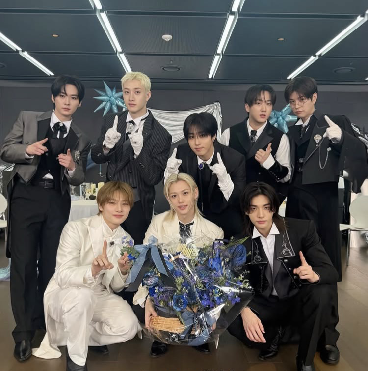 A moment captured by Stray Kids's fan