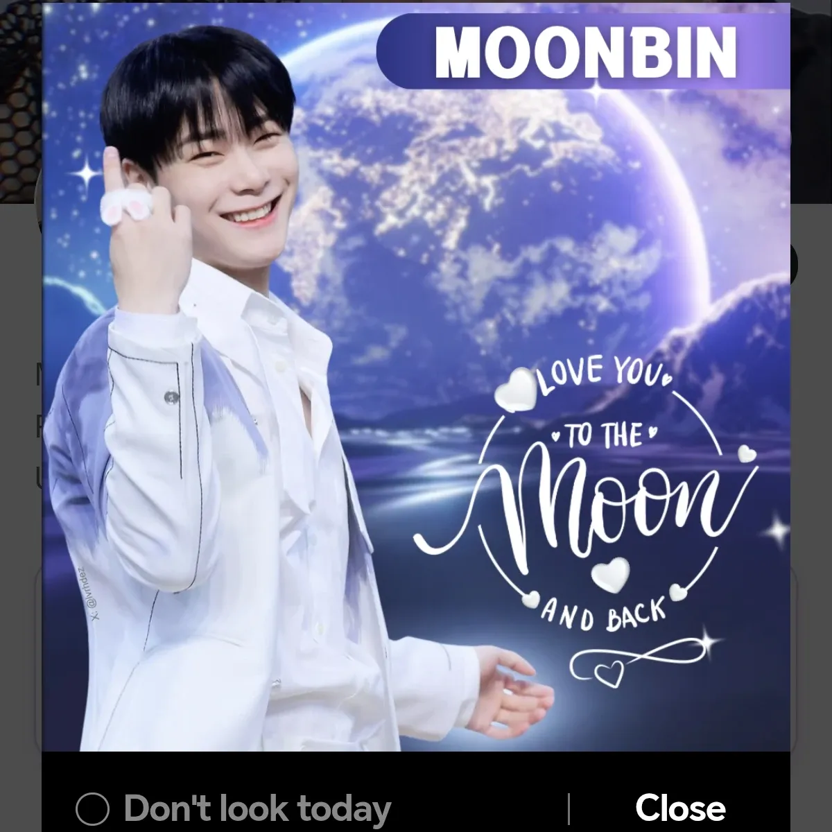 A moment captured by Moonbin (ASTRO)'s fan