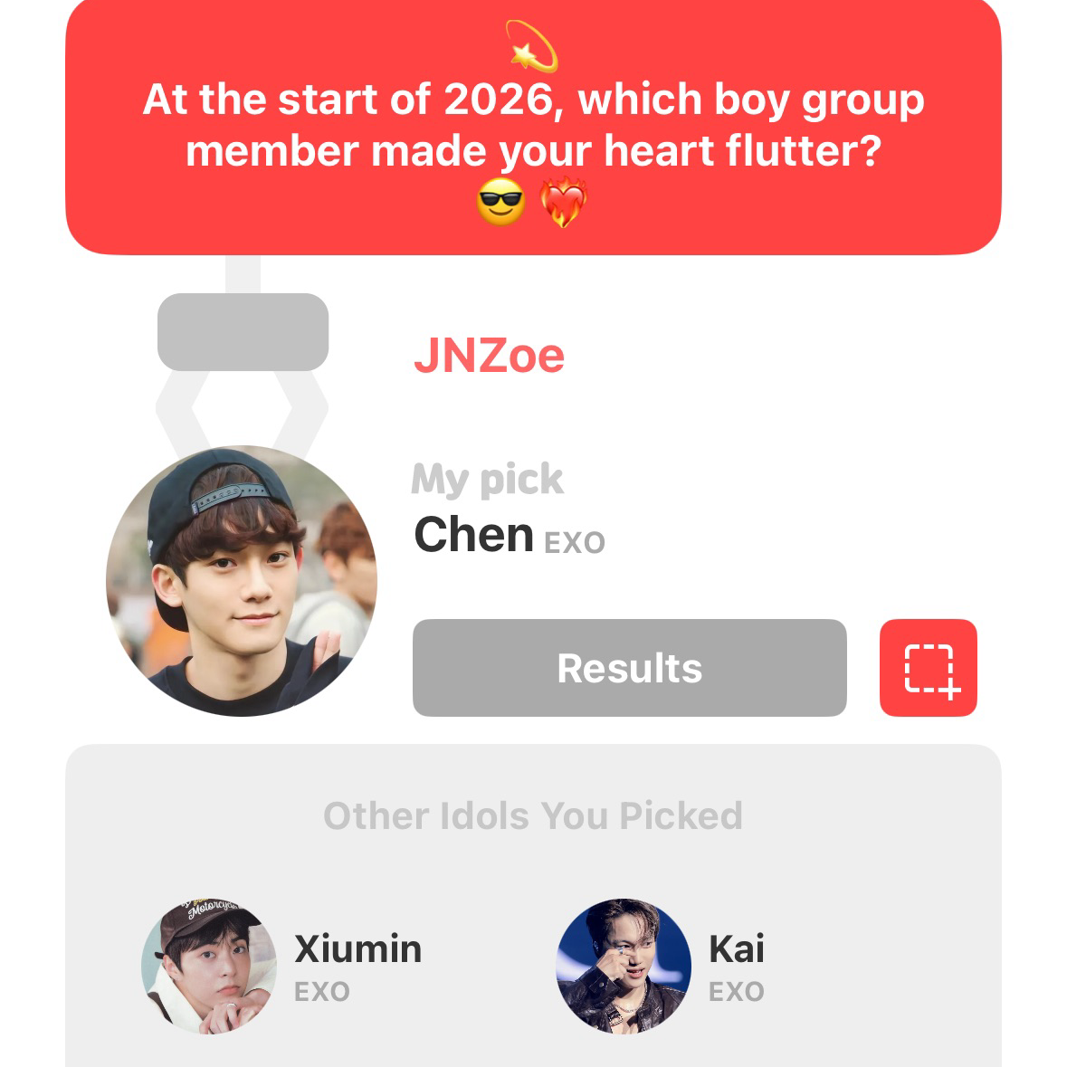 Recent activity shot of Chen (EXO)