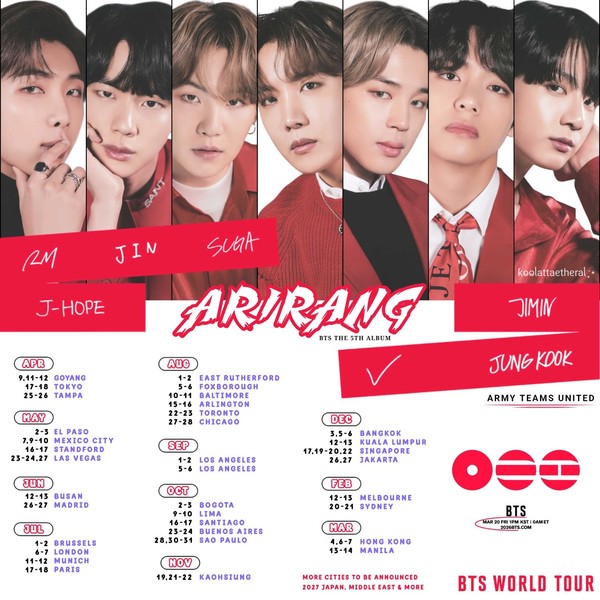 BTS schedule CHOEAEDOL - Hottest kpop idol community
