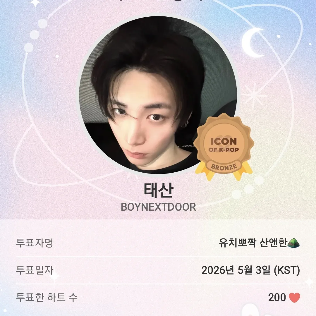 Recent activity shot of Taesan (BOYNEXTDOOR)