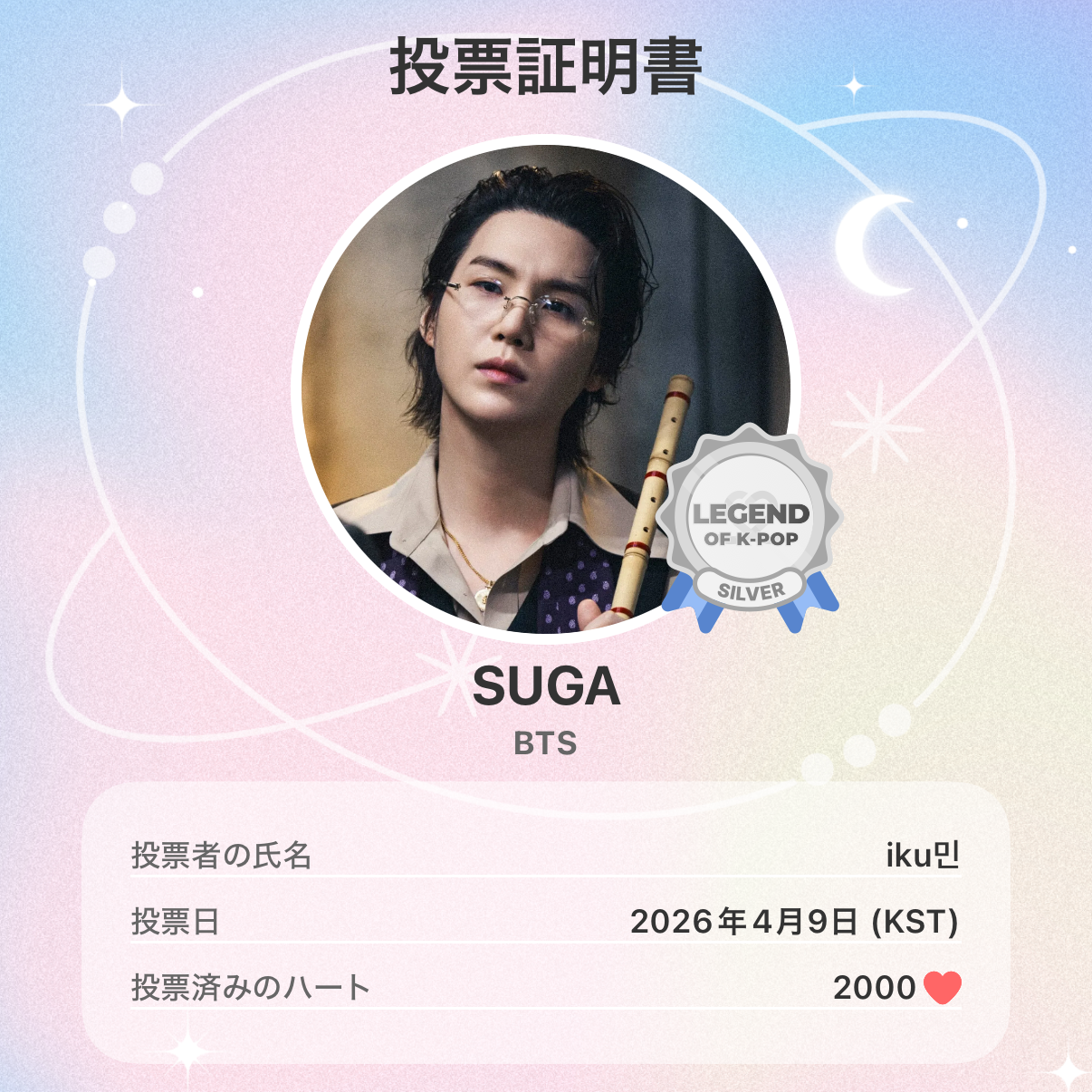 Foto aktivitas terbaru SUGA (BTS)