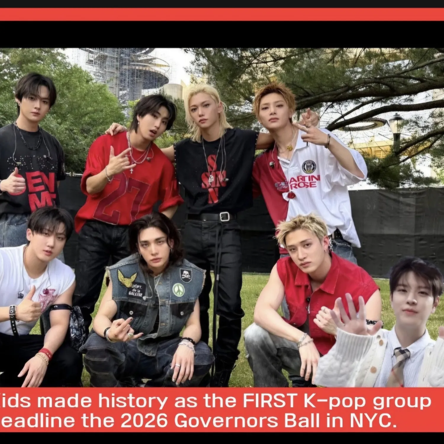 A moment captured by Stray Kids's fan