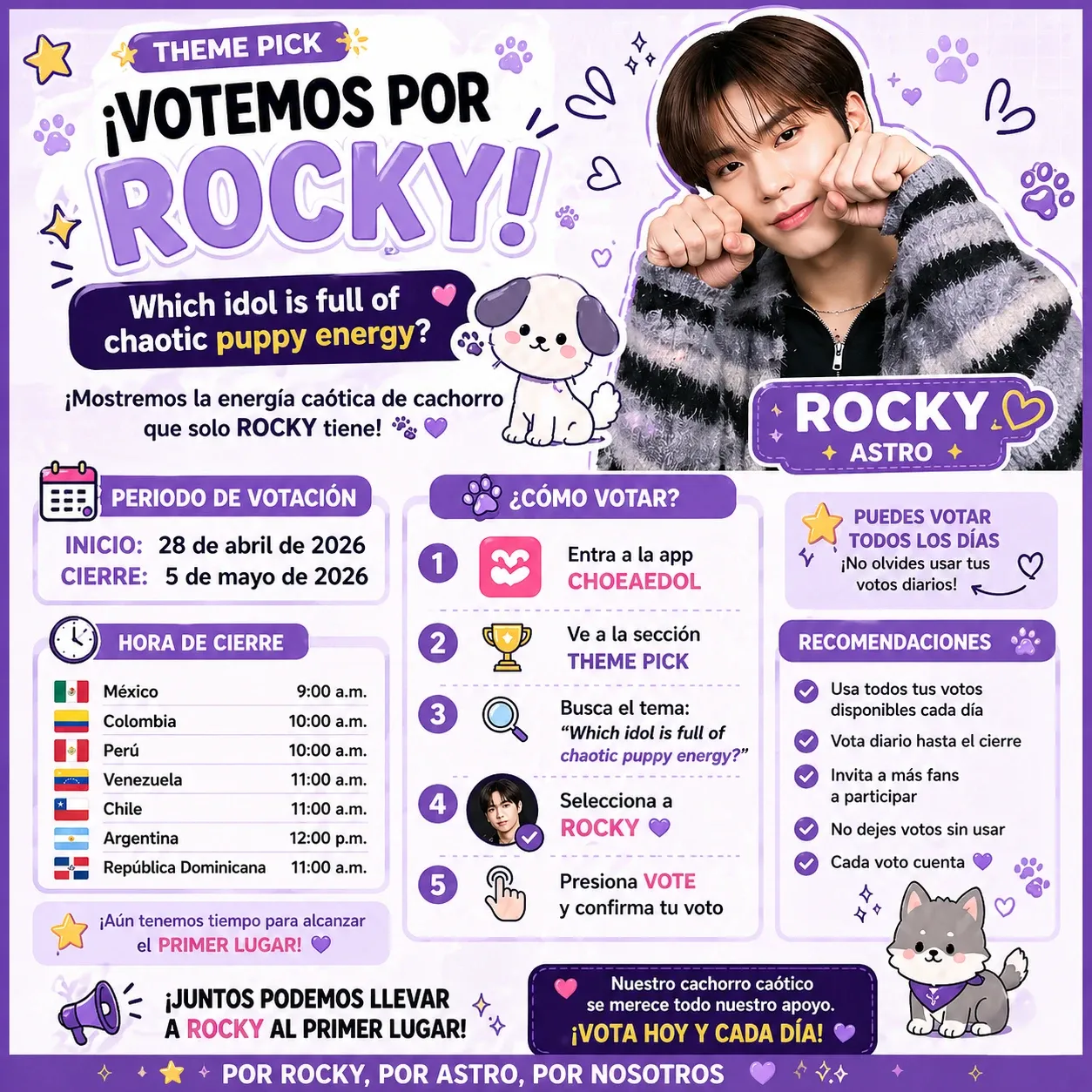 Recent activity shot of Rocky