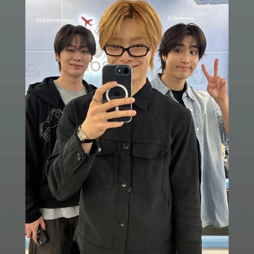 A moment captured by Stray Kids's fan