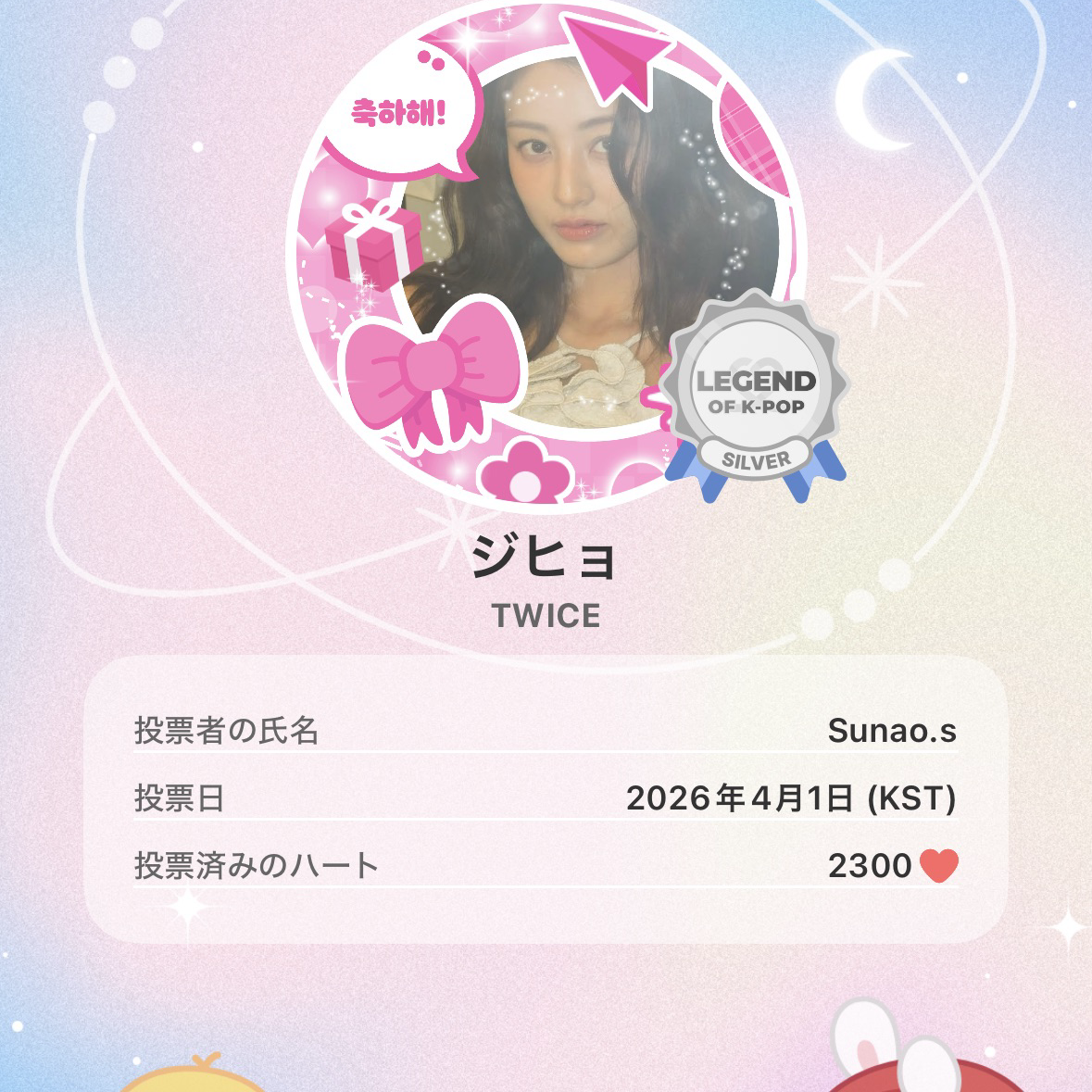 Recent activity shot of Jihyo (TWICE)