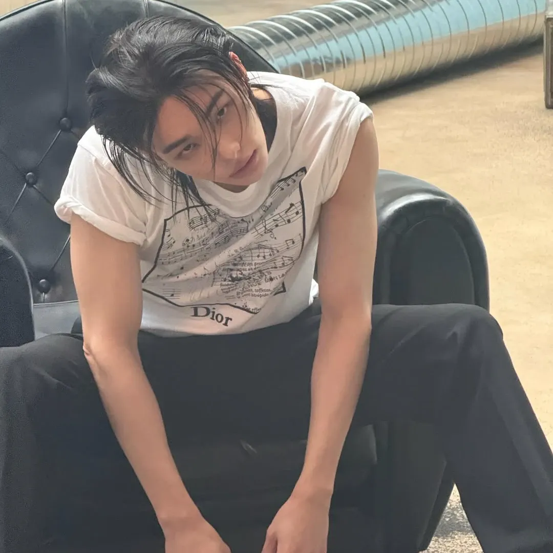A moment captured by Stray Kids's fan