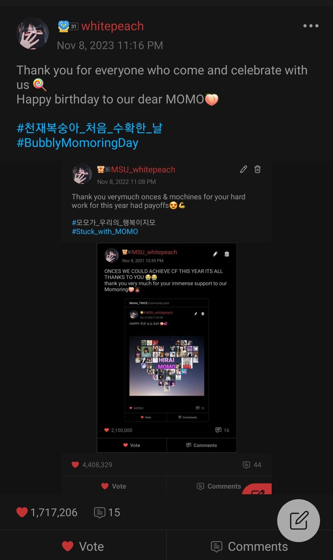 The most beloved wallpaper among Momo (TWICE)'s fans