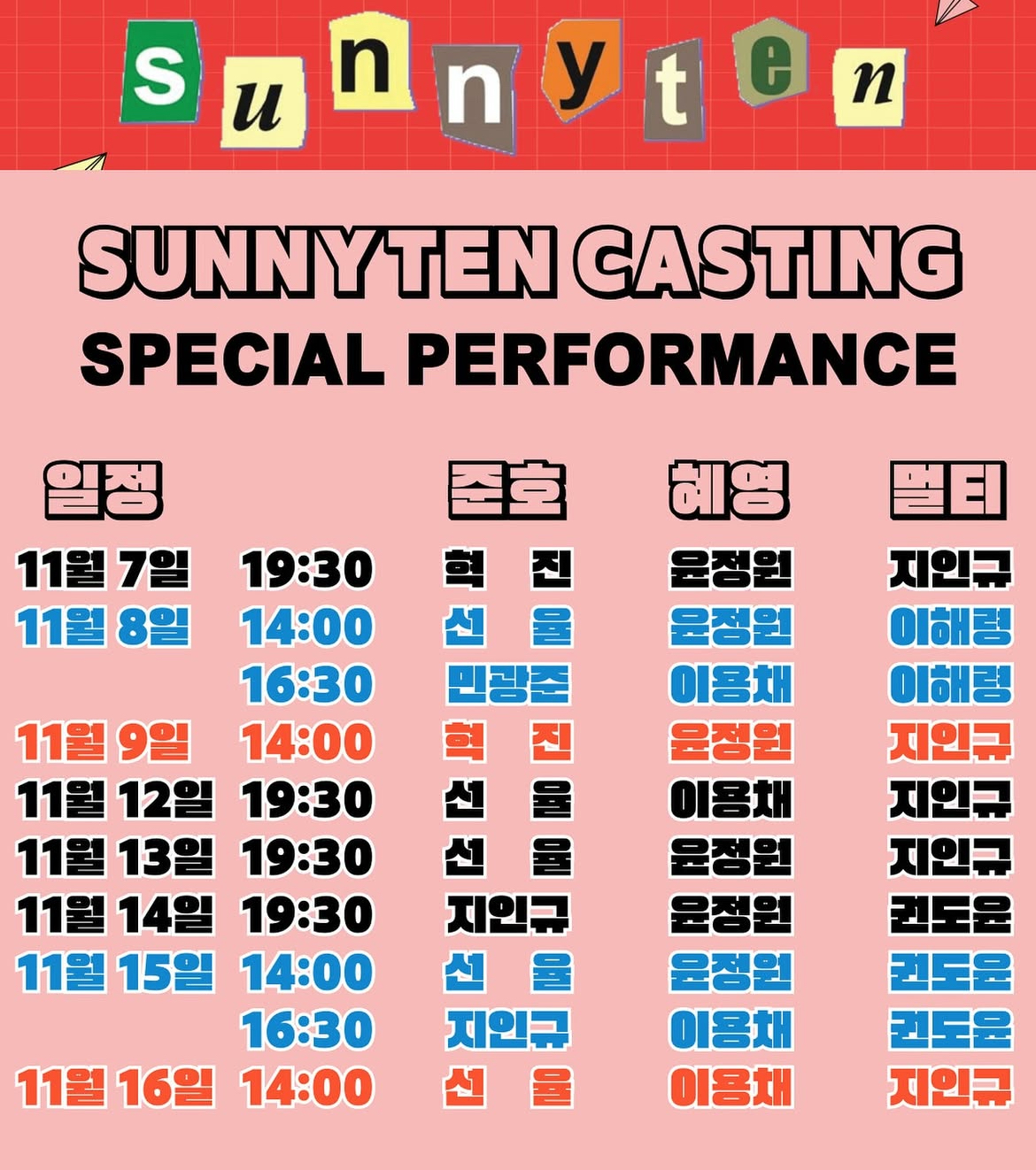 Recent activity shot of Sunyoul (UP10TION)