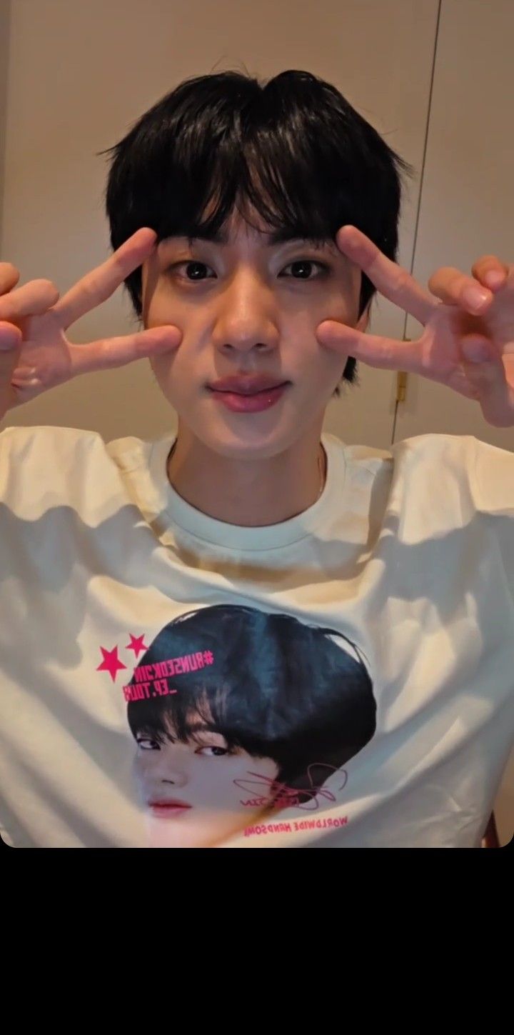 A heartfelt wallpaper shared by Jin (BTS)'s fans