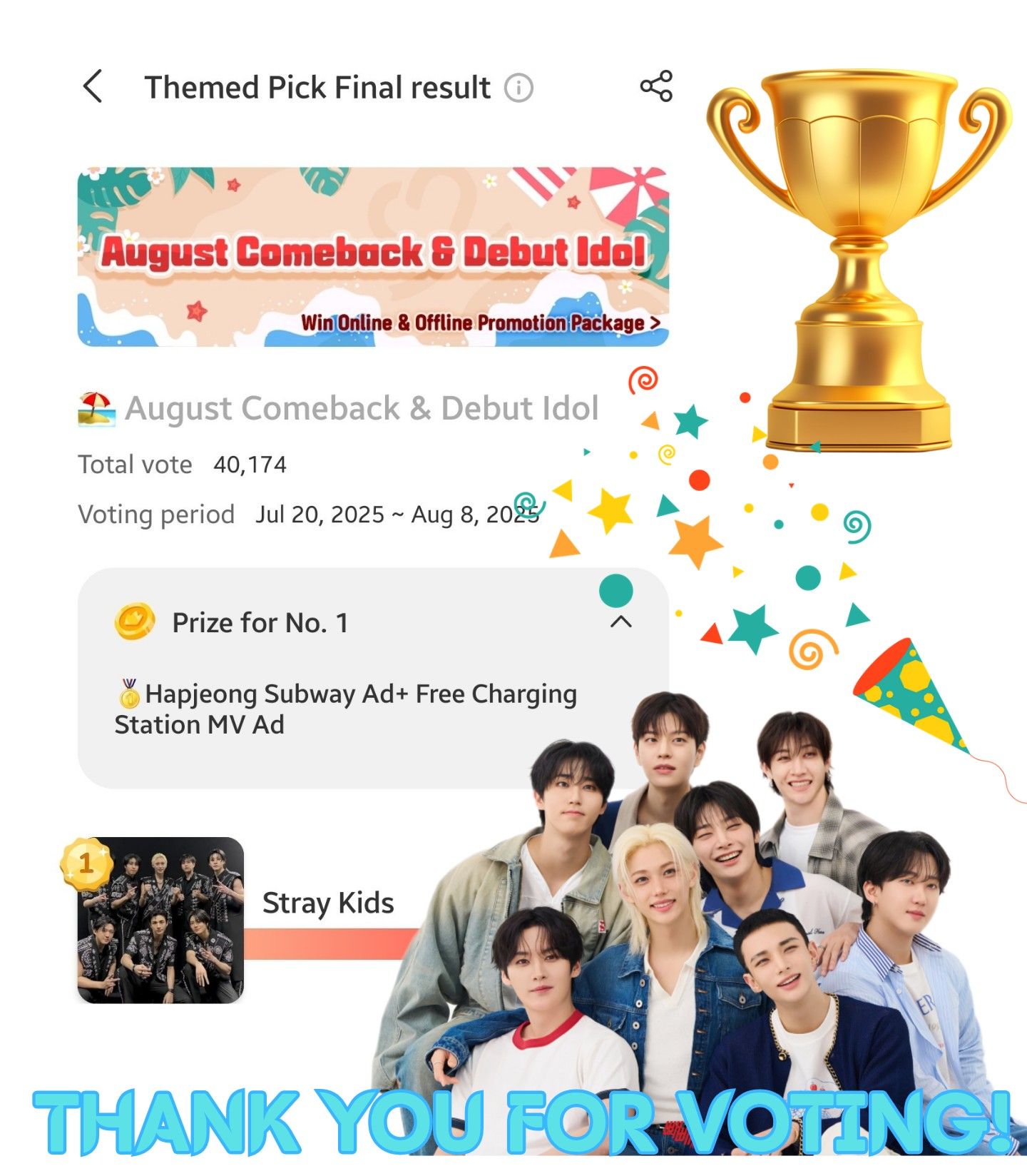 Recent activity shot of Stray Kids