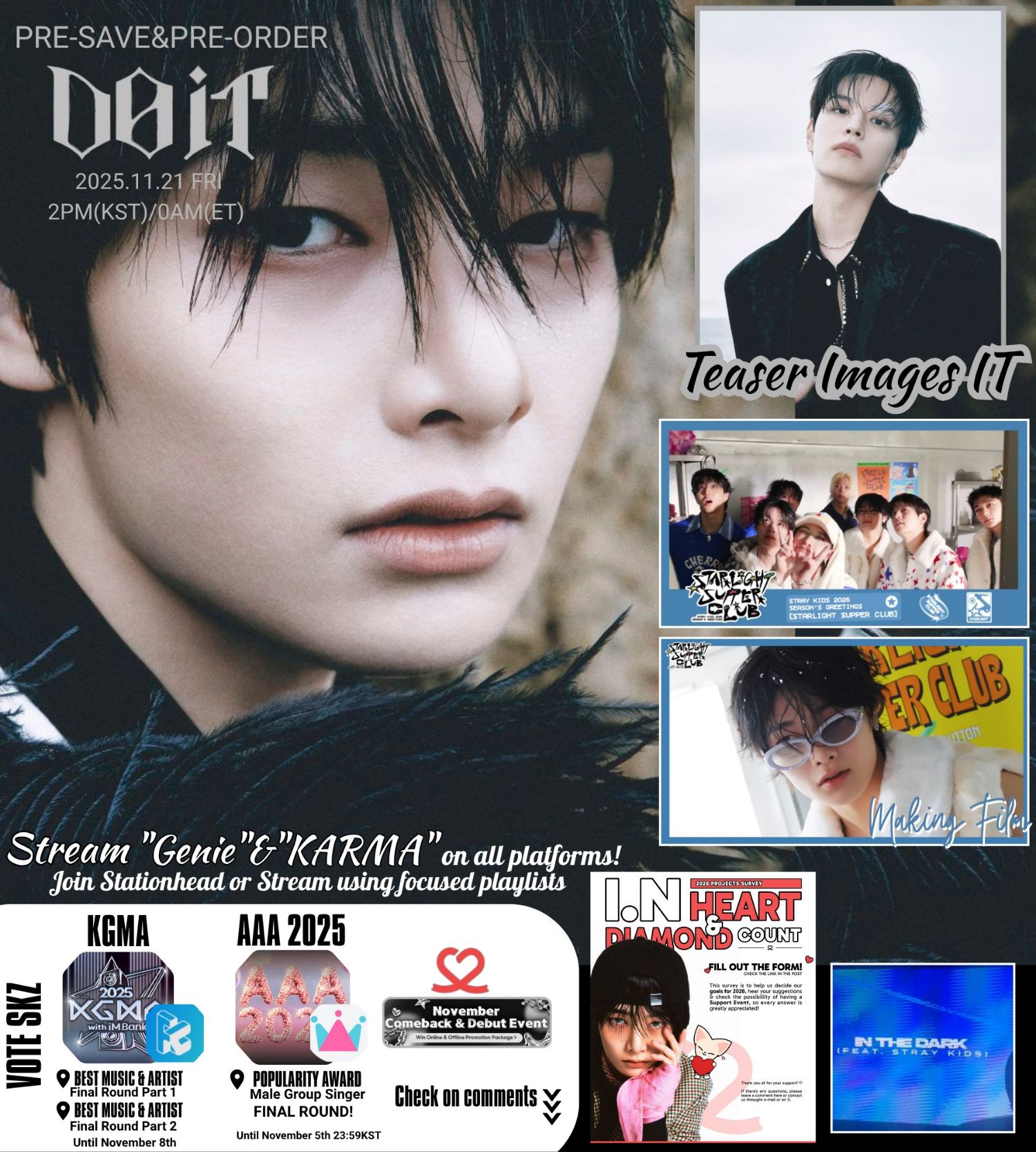 Recent activity shot of I.N (Stray Kids)