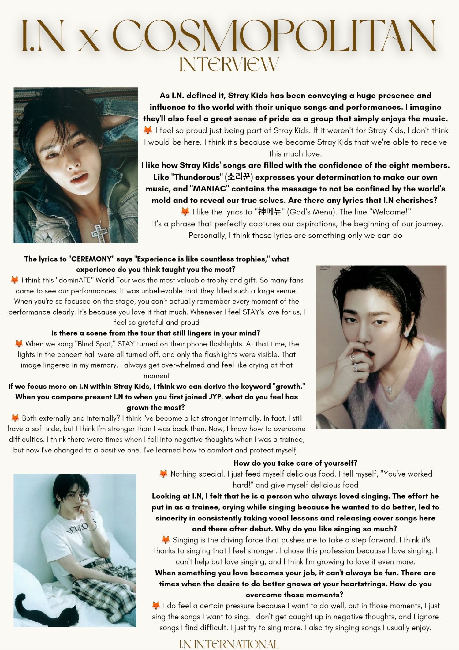 A moment captured by I.N (Stray Kids)'s fan