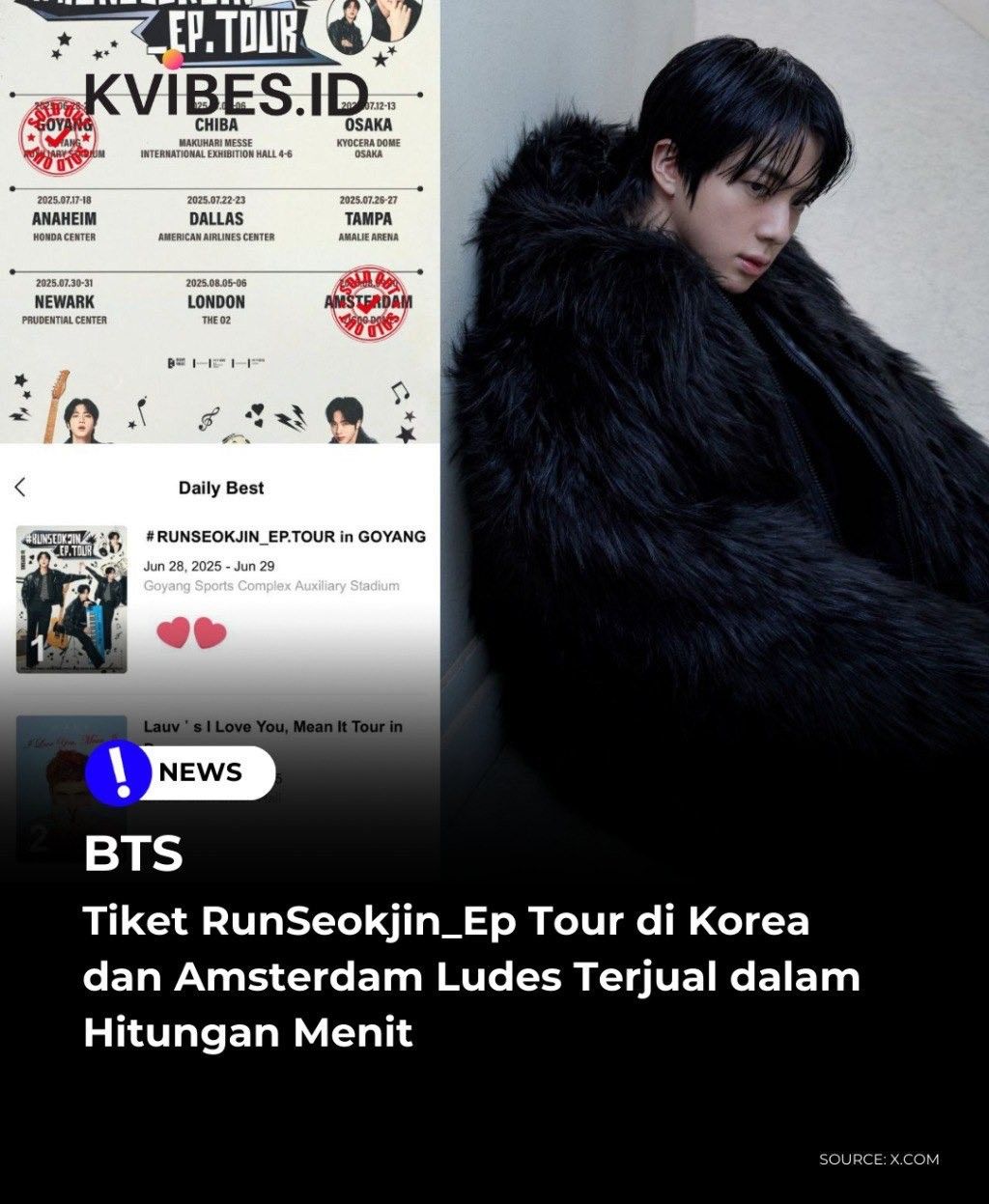 Latest photo of Jin (BTS)