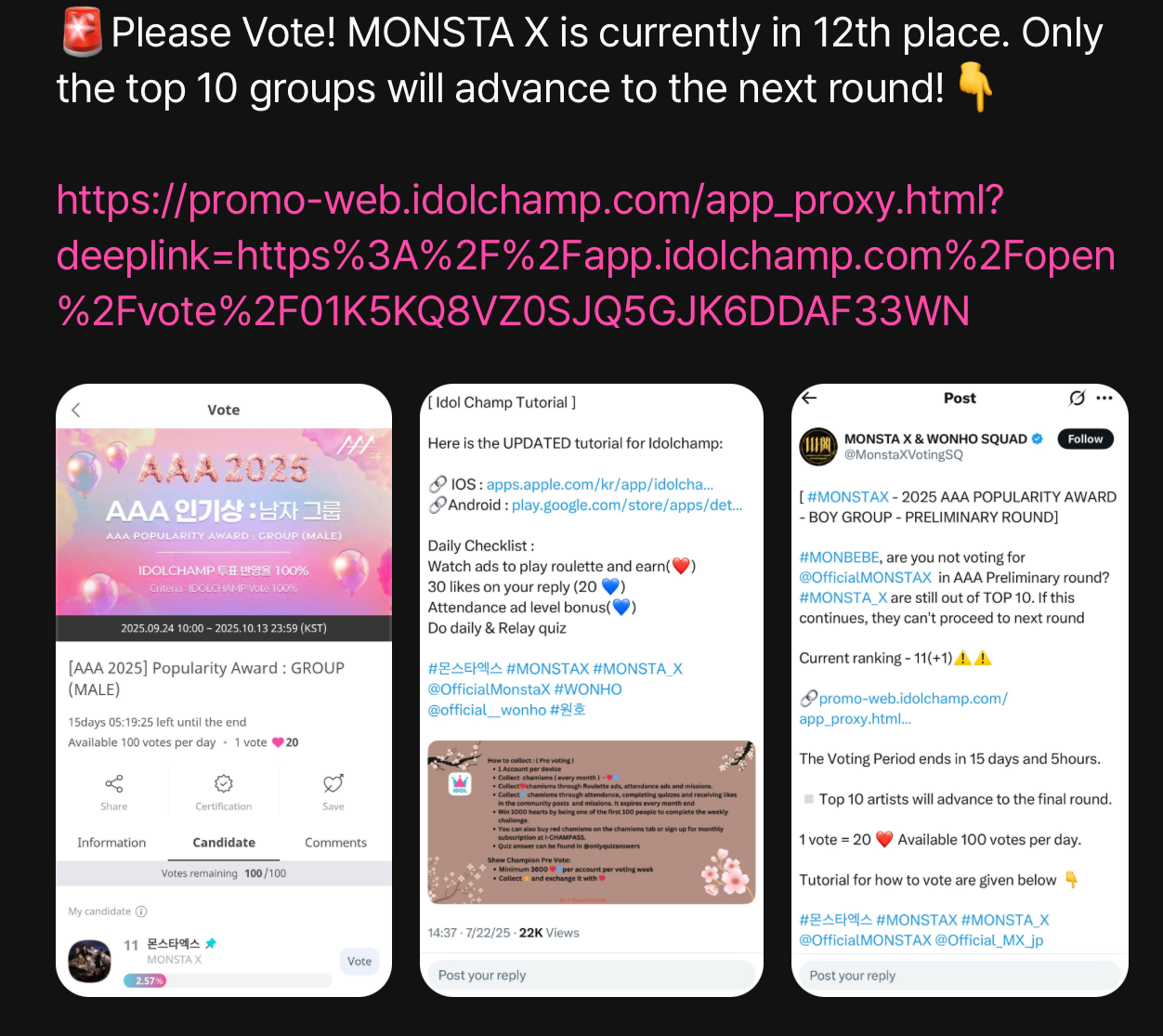 Trending idol content in the community