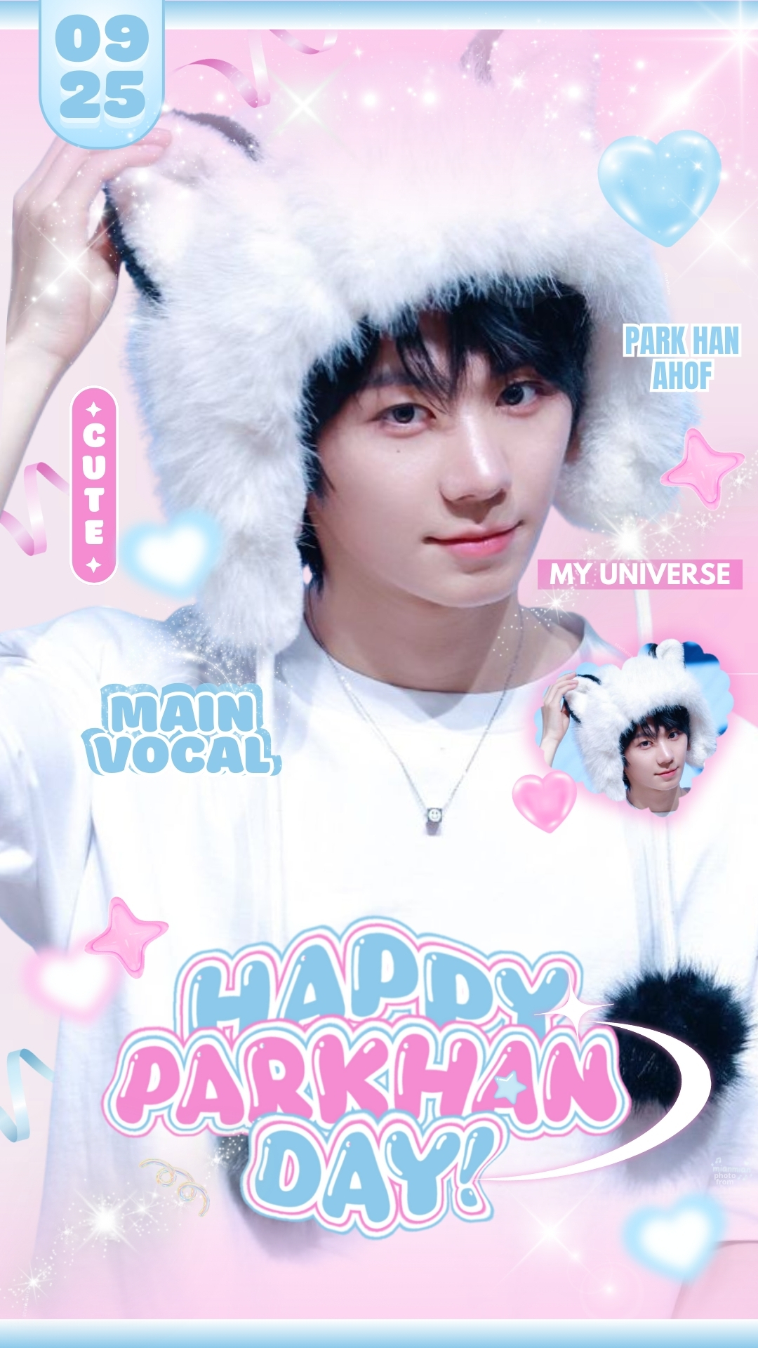 A heartfelt wallpaper shared by Park Han (AHOF)'s fans