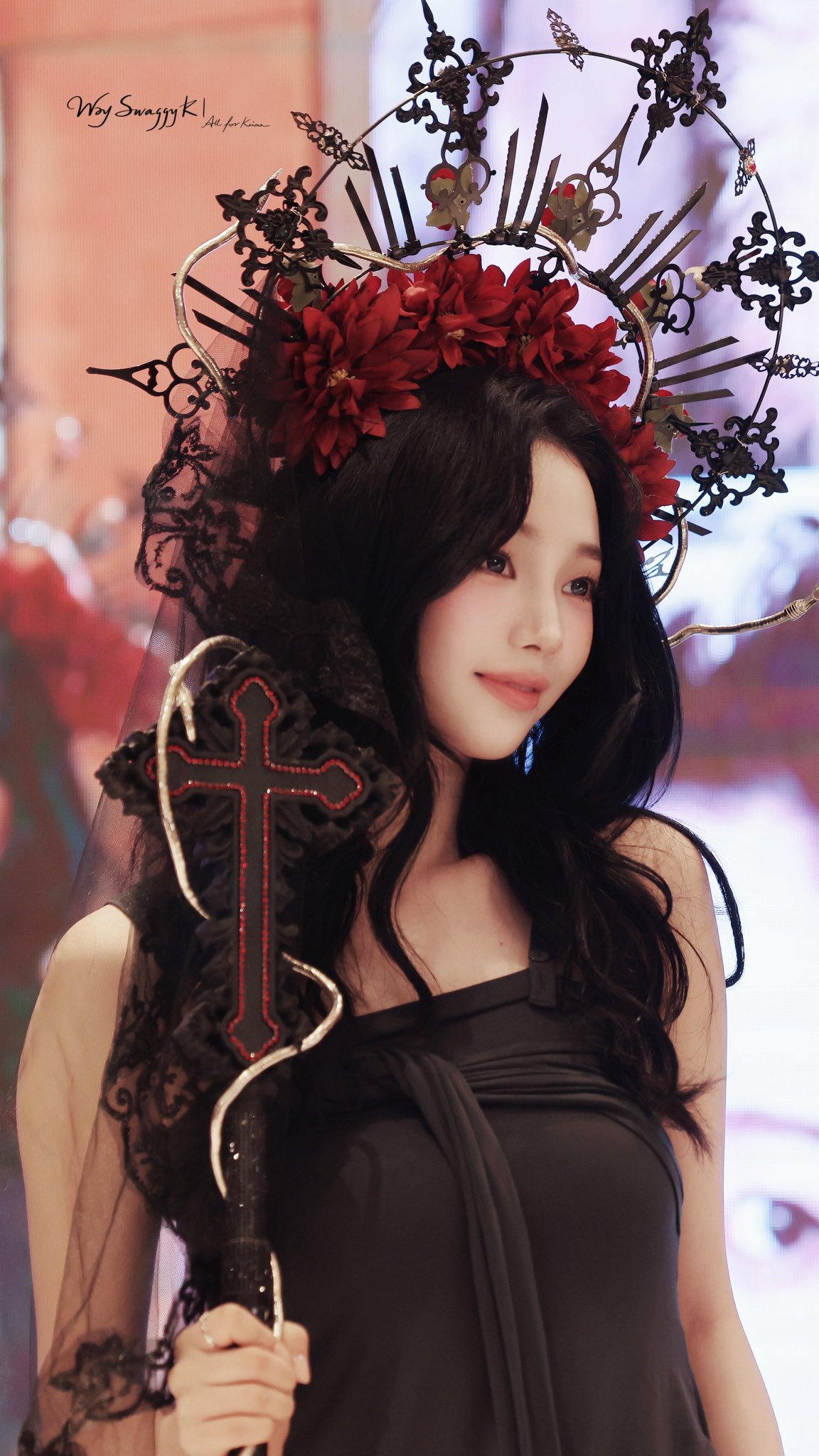 A heartfelt wallpaper shared by Karina (aespa)'s fans