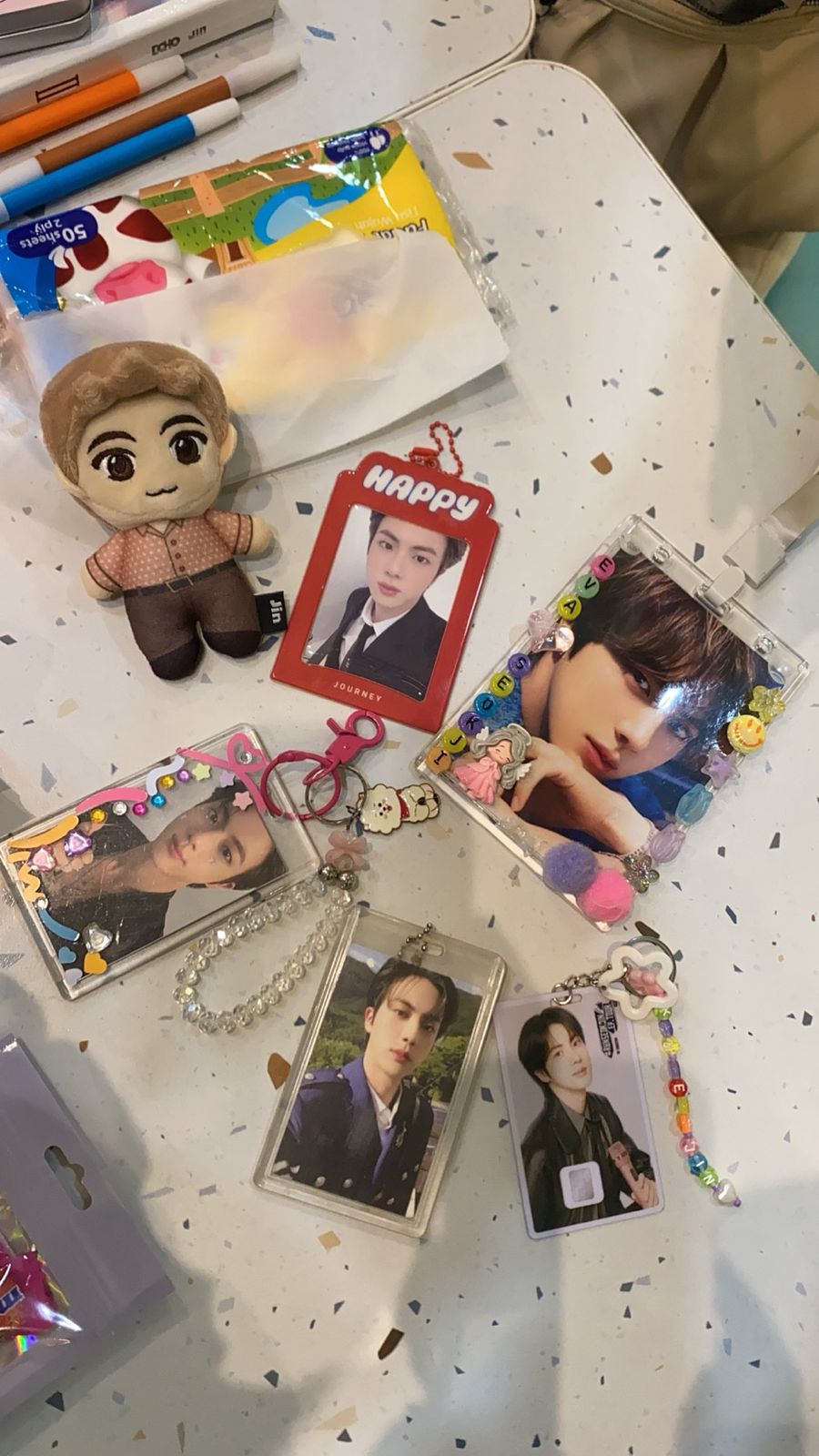 A heartfelt wallpaper shared by Jin (BTS)'s fans